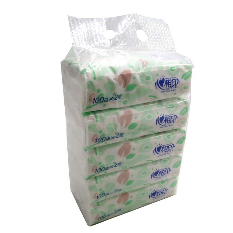 心相印（Mind Act Upon Mind） DT1100 無香抽紙面巾紙餐巾紙100抽*5包_http://www.nebao.cn/img/sp/383/8b690e80-ee7f-4017-8c9e-027f62c1c75c.jpg