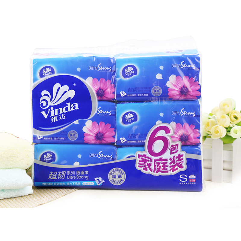維達(dá)（Vinda） V2239 3層自然無香袋裝抽紙面巾紙餐巾紙130抽 x 6包_http://www.nebao.cn/img/sp/383/f54d5a67-818e-41a8-8bfd-83755e332e8e.jpg