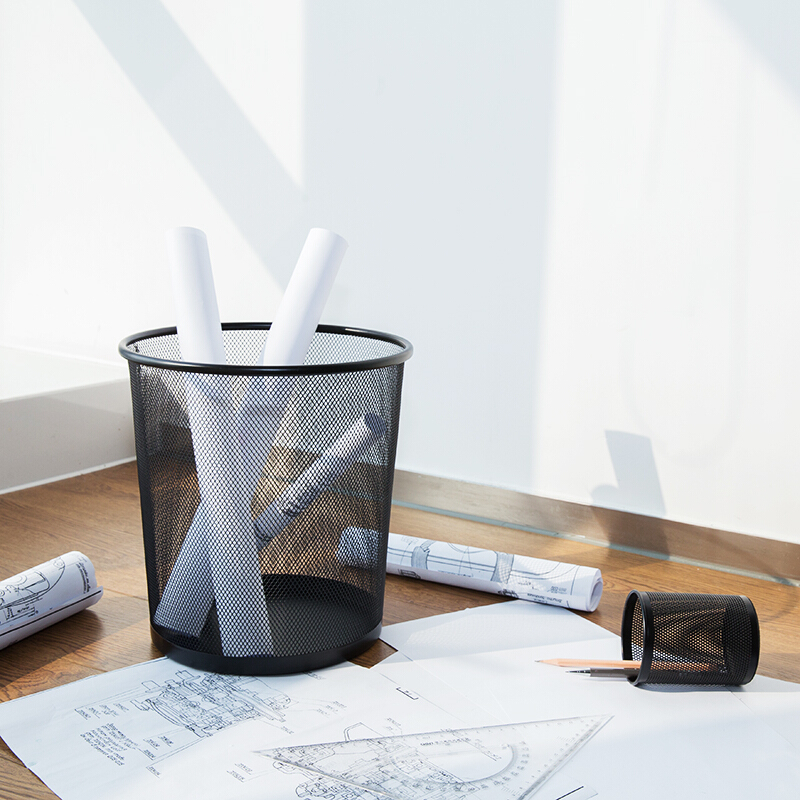得力（deli） 黑色9189 29.5cm大號金屬網狀圓紙簍 辦公家用垃圾桶_http://www.nebao.cn/img/sp/393/6bfee7de-23f6-4c04-ad85-5907b553e757.jpg