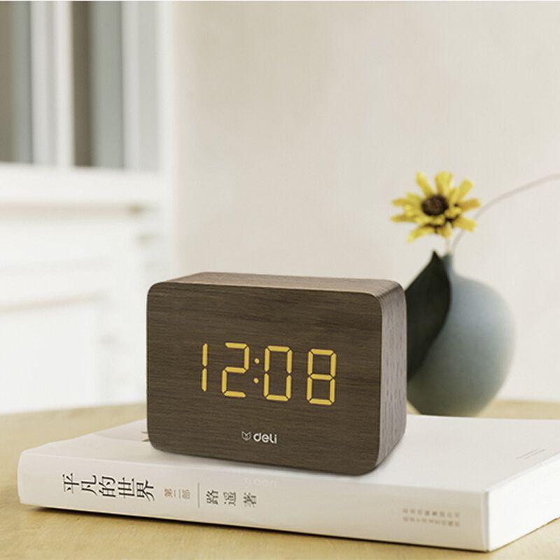 得力（deli） 8814 多功能電子鐘 100*42*70mm (棕色) _http://www.nebao.cn/img/sp/419/5fbd0ca9-7ef0-4502-b656-ea87503ab3f3.jpg