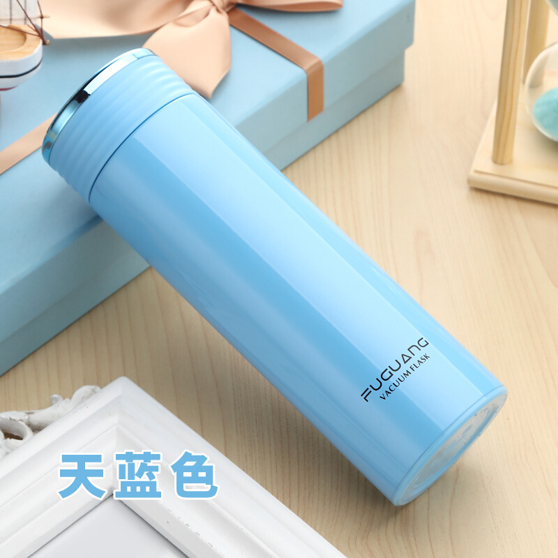 富光 FGL-3590 保溫杯 420ml 不銹鋼車載辦公泡茶水杯 （海藍）