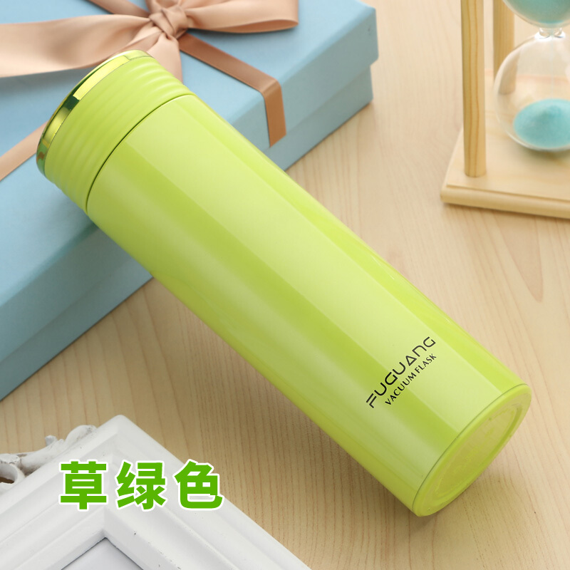 富光 FGL-3590 保溫杯 420ml 不銹鋼車載辦公泡茶水杯 （草綠）