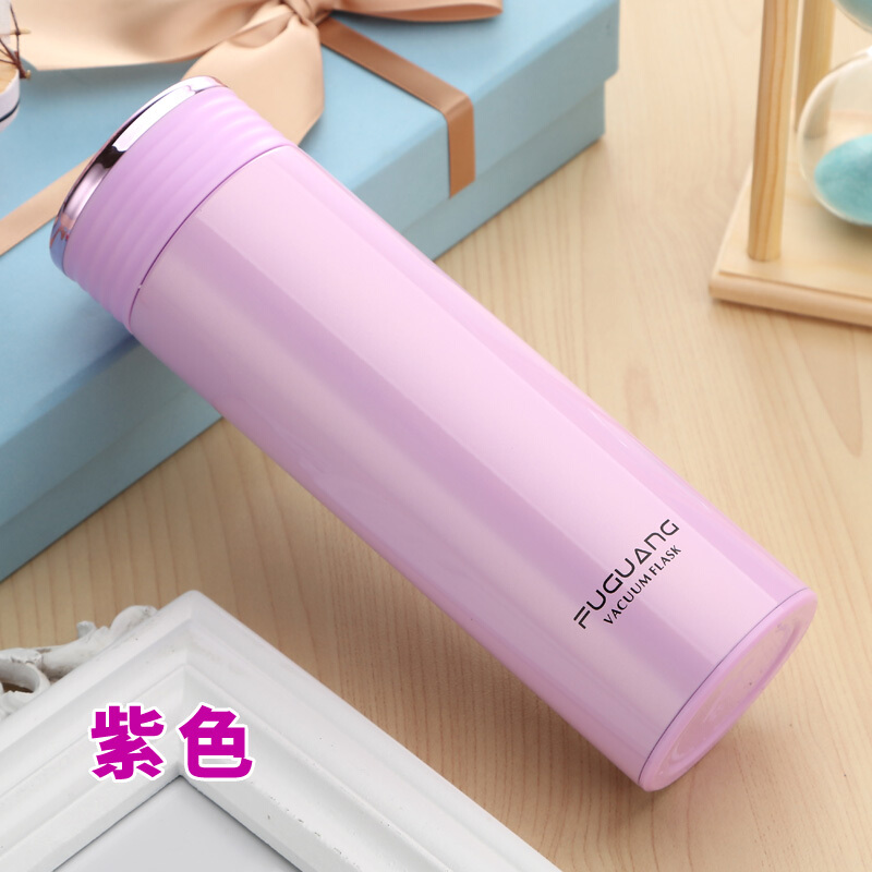 富光 FGL-3590 保溫杯 420ml 不銹鋼車載辦公泡茶水杯 （紫色）