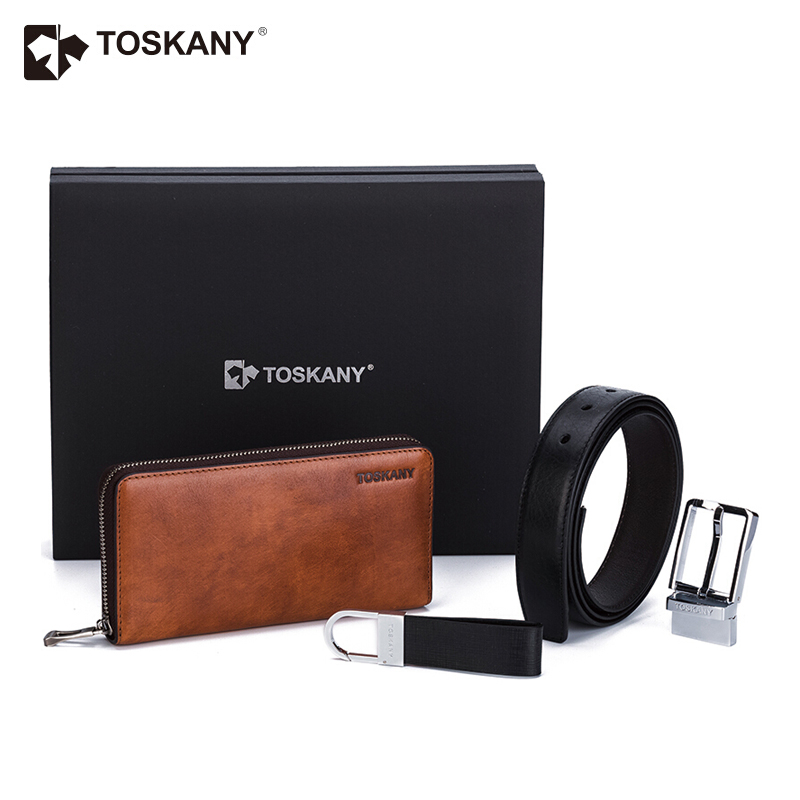 托斯卡尼（TOSKANY） TL66657 男士商務(wù)套裝三件套（錢包/皮帶/鑰匙扣）