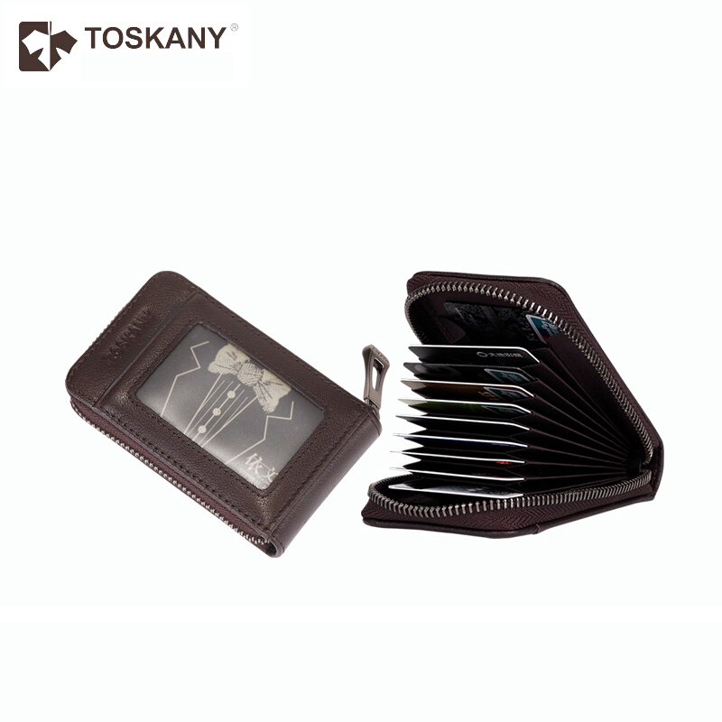 托斯卡尼（TOSKANY） TL66967 多功能大容量拉鏈名片卡包 頭層牛皮