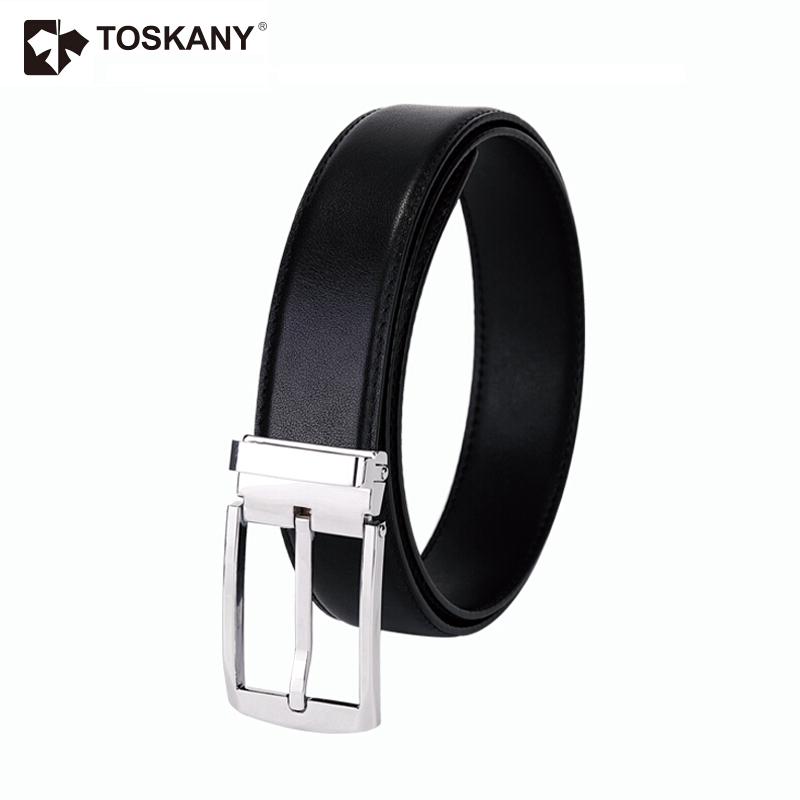 托斯卡尼（TOSKANY） TL66968 男士針扣牛皮商務皮帶/腰帶 黑色