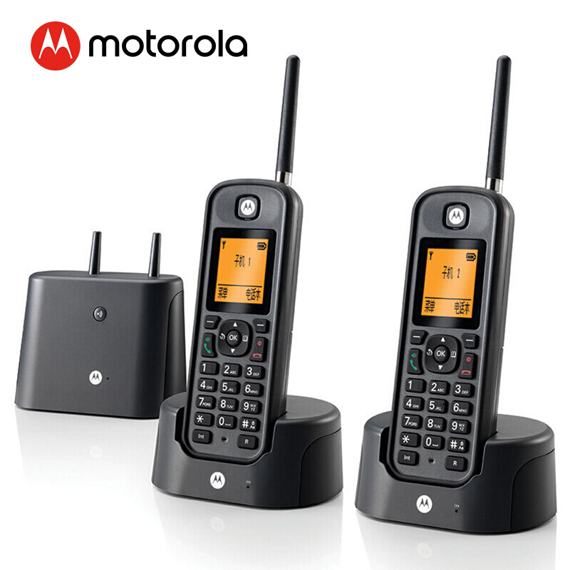 摩托羅拉（Motorola） O202C 電話機 遠距離數字無繩套裝 橙色背光電話簿中英文顯示菜單可擴展 無線座機 （黑色）_http://www.nebao.cn/img/sp/764/60803777-6834-4605-9112-84fa2d41379b.jpg