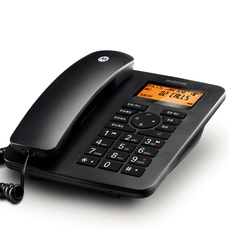 摩托羅拉（Motorola） CT111C 智能自動/手動插卡錄音電話機座機商務(wù)客服電話呼叫中心家用辦公固定座機 （黑色）_http://www.nebao.cn/img/sp/766/921bad81-8b40-4557-a1e0-d9a4eb8c814f.jpg