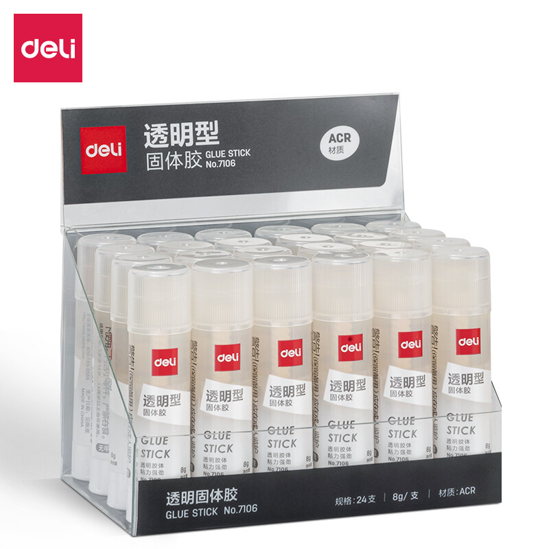 得力(deli)8g透明色ACR固體膠水24支裝 7106_http://www.nebao.cn/newimg/C202303/1679649239185.jpg