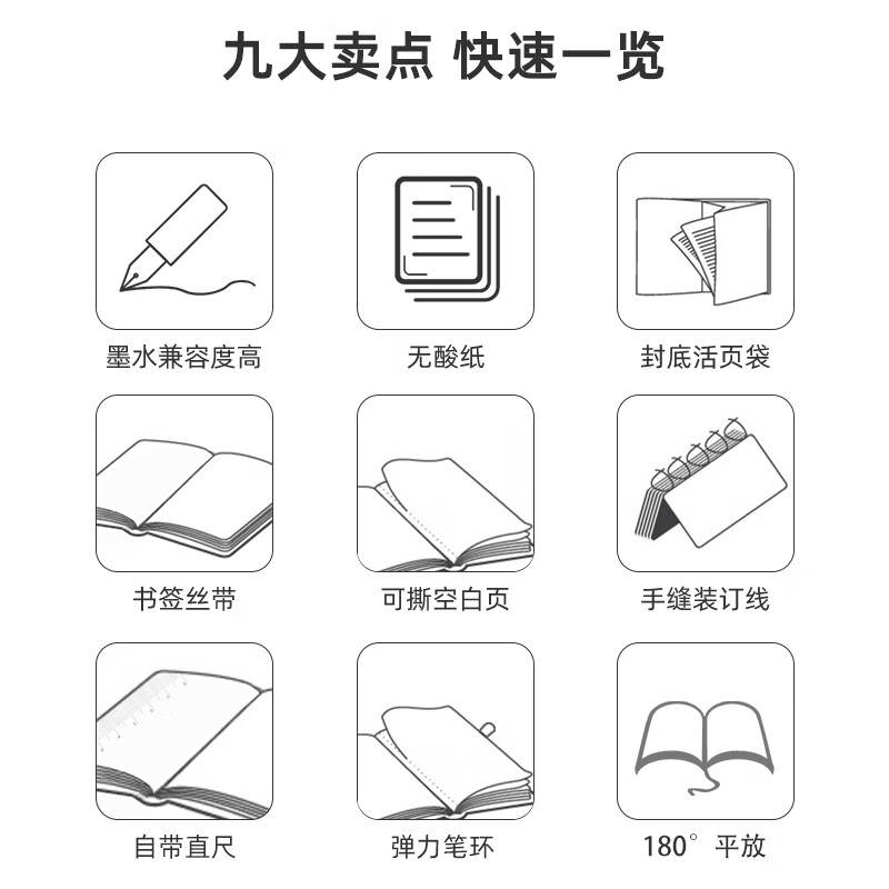 國譽(yù)（KOKUYO）無酸紙筆記本厚本子感商務(wù)辦公記事本 A6黑色1本581225_http://www.nebao.cn/newimg/C202309/1695107272430.jpg