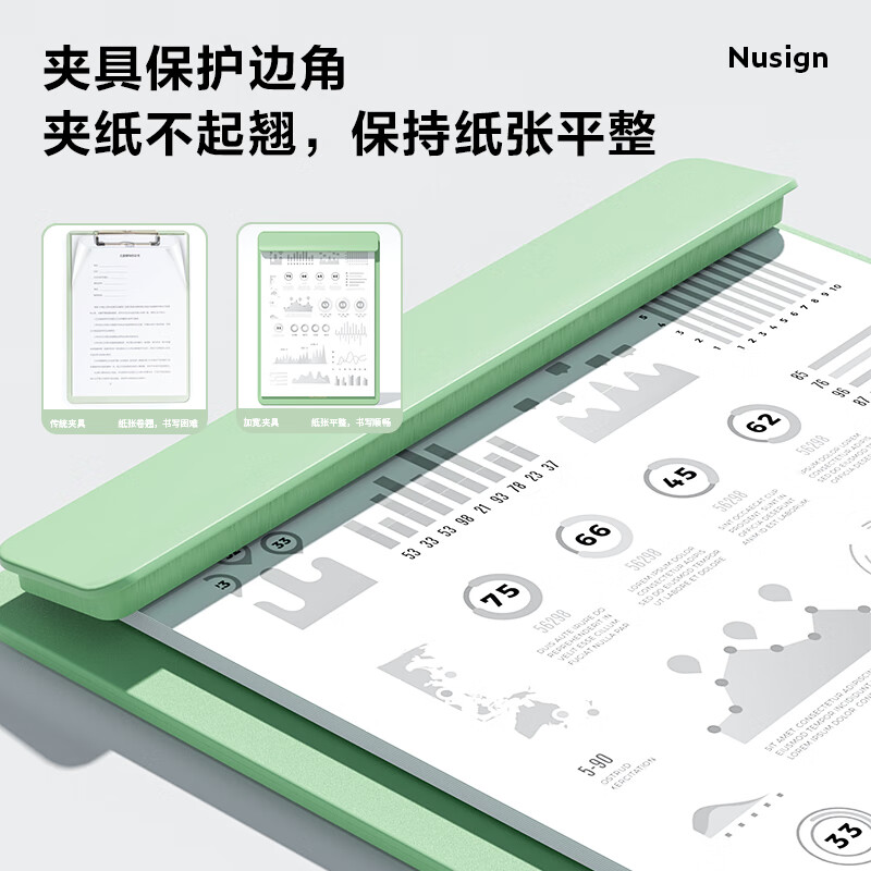 得力(deli)A4 PP板夾 加寬資料夾 巖井綠 NS501_http://www.nebao.cn/newimg/C202310/1698022336364.jpg